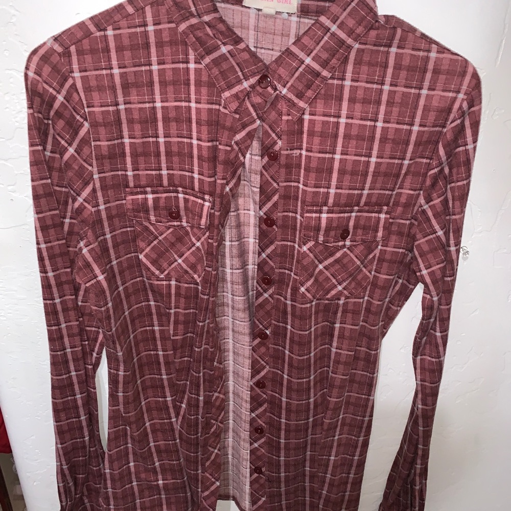 mauve and pink flannel